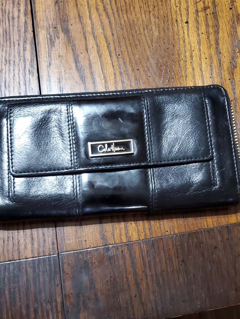 Vintage Cole Haan Black Leather Long Wallet